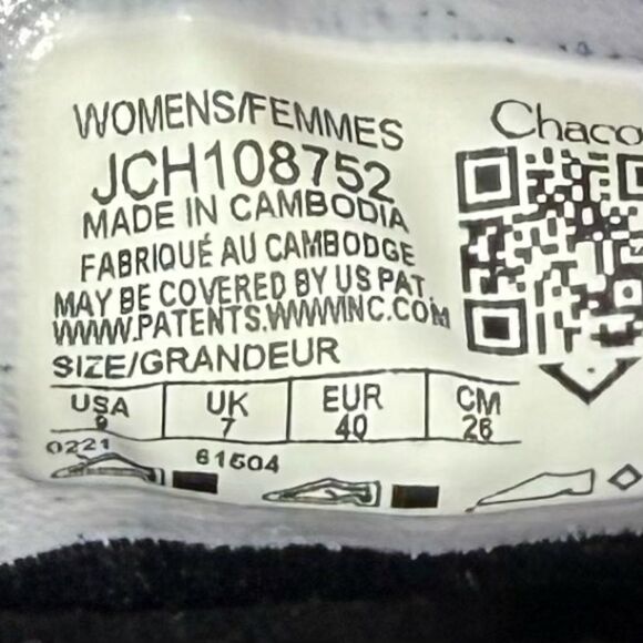 Chaco Ojai 3Eye Black Gray Slip On Canvas Fold Heel Deck Loafer - Picture 14 of 14